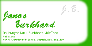 janos burkhard business card